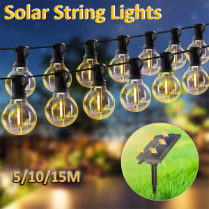 Solar String Lights Outdoor Waterproof G40 Globe Outdoor Solar Lights With Remote For Outside Patio Backyard Garden