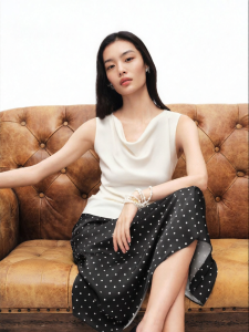 Koradior | Draped Neck Design Elegant Blouse
