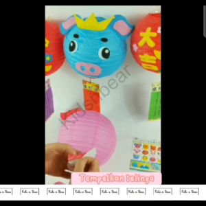 DIY LAMPION LAMPU LED kertas gantung diy mainan edukasi anak festival / lampion binatang lucu festival musim gugur imlek tahun baru china / prakarya anak kerajinan tangan sekolah / lampion gantung diy dengan lampu led dekorasi pesta