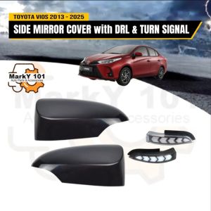 Toyota Vios yaris altis camry 2013 - 2025 Side Rear View Mirror Cap Cover with SEQUENTIAL DRL and Turning signal