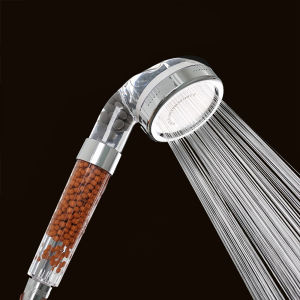 1PC Filtered Shower Head ABS Anti Limestone High-Pressure Water Saving Handheld Clear Showerheads with Filter Beads for Bathroom