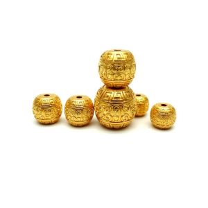 สร้อยข้อมือลูกปัดเงินแท้ S925 ชุบทอง ครึ่งหุ้มลูกปัดทรงถังเก่า ลูกปัดคอ ลูกปัดเอว พืชพันธุ์บิดา เครื่องประดับแฟชั่น