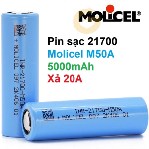 [P53] Pin sạc 21700 Molicel INR M50A 5000mAh xả 20A Mẫu mới
