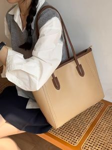 FIND Large Capacity Tote bag Commuter Bag Plain Leather Office Shoulder Bag for Women Fashion Hand bag