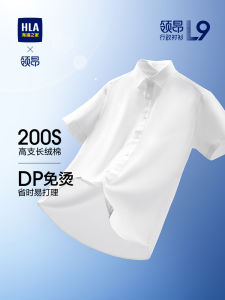 DP Iron-Free Long-Pile Cotton White Shirt for Men HLA Administrative Style Office Wear Summer Season Business Casual Shirt