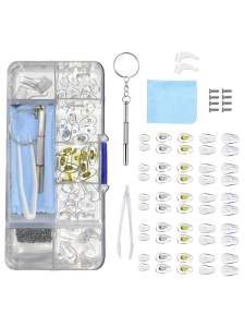Glasses Repair KitSunglasses Fixing Kit.Eyeglass Nose Pad Repair Kit Eyeglass Repair and Silicone Nose Pads