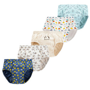 5/10 Pieces Cotton Kids Triangle Underwear Aged 2-13 Boys Briefs Dinosaur Print Cartoon Dog Pattern Soft Toddler Boys Underpants