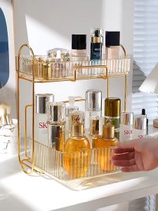 Kotak Penyimpanan Kosmetik / Rak Kamar Tidur Lemari / Rak Rias Lapis Ganda / Rak Rias Kosmetik Mewah / Rak Kosmetik