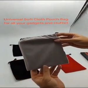 Universal Mobile Phone Powerbank Soft Cloth Pouch Bag Gadget Camera Pouch Case Cover with tighten rope Ready Stock KL MN01