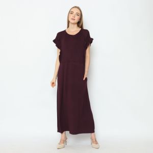 Daster Panjang Menyusui Bukaan Samping Nursing Dress untuk Busui dan Ibu Hamil Bahan Adem