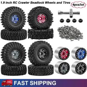 ONEVAN | 1.9 New Metal Beadlock Tires and Wheels RC Crawler for 1/10 Traxxas SCX10 TRX4 TRX6 Axial 90046 D90 D110 YK Upgrade Parts
