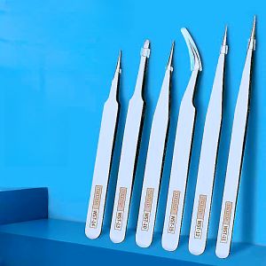 Willis แหนบสแตนเลสแหนบปลายโค้งป้องกันไฟฟ้าสถิตย์แหนบเล็กๆเครื่องมือความงามหนีบเก็บขนรังนกซ่อมแซมแบบอิเล็กทรอนิกส์