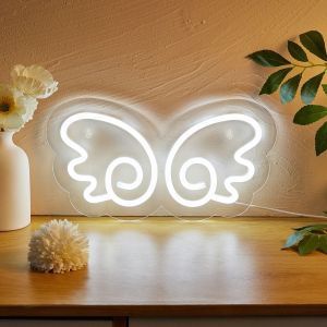 Chi-buy LED Neon Wings USB Powered Neon Signs Night Light 3D Wall Art Bedroom Living Room Decor Lamp Signs