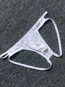 Mens Low Waist Ice Silk Thin Strap Briefs Breathable Transparent Lightweight Summer Underwear Trousers Modal Fabric Couples
