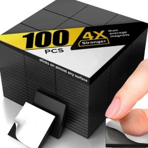 【XZxinzhan】100pcs Square Flexible Magnetic Sticker Multifunctional Double Sided Adhesive Tape Soft Magnetic Stickers for Bathroom Kitchen Storage