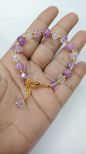 Gelang Kristal Premium Mutiara Pecah 8mm / Gelang Tangan Wanita