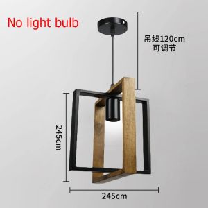 American Chandelier Lamp Retro Iron Wood Pendant Lamp Bar Restaurant lamp Creative Hanging light Household Luminaire appliance