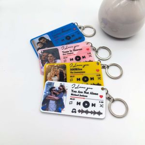 Handmade Custom Song Keychain Plaque Any Photo Any Song/Playlist/Album High Quality Acrylic Birthday Gift Christmas Gift Valentines Day Gift