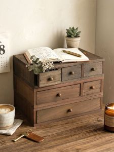 Multifunctional Mini Desk Organizer Wood