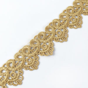 4Yards Gold Lace Trim Ribbon Fabric Sofa Curtain Clothes Collar Dress Sewing Accessories