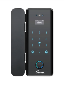 Khóa vân tay cửa kính Demax SL900 G Viền Đồng SL900G Black Nano mở bằng Face ID 3D vân tay...