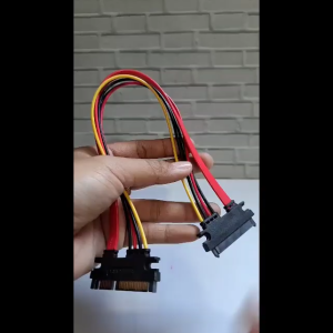 SANJI KABEL SATA  22PIN 15PIN + 7PIN MALE TO FEMALE DATA POWER EXTENSION HDD SSD PC 15+7 15PIN+7PIN