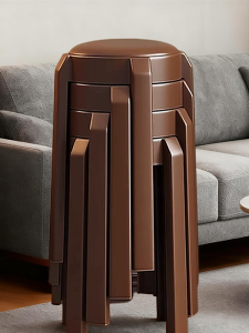 Thickened Plastic Stool American Style Retro Comfortable Durable Stackable Soft Padded round Stool for Home Use Casual Furniture