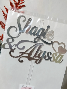 Customized/Personalized Cake topper (Glittered cardstock 300gsm) WITH acrylic stick