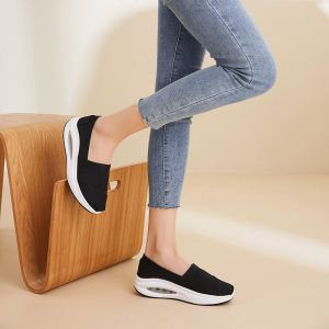 Micka Rocking Shoes Womens Wedge Sports Platform Lazy Canvas Shoes Womens Slip-on Old Beijing Cloth Shoes Womens Summer