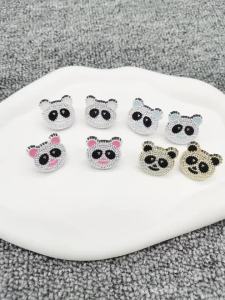 2PCS Cute Panda ABS Shoe Lace Charms DIY Accessories Kawaii Shoes Buckles Decorations Luxury Jewelry Shoelaces Clips Decor
