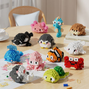 Marine Animal Dolls Building Block Bricks Toy Assembly Particle Children Development Education Collection Toys Puzzle Boys And Girls Birthday Gifts Kids toys