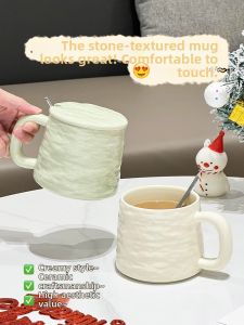 XIAOHUANGLU | Attractive Birthday Gift Ceramic Mug with Lid and Spoon Gift Box Set