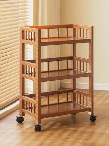 ชั้นวางของติดผนังแบบเคลื่อนที่หลายชั้น ชั้นวางของสำหรับห้องนั่งเล่น ชั้นวางของแบบตั้งพื้นง่าย ชั้นวางของในครัว