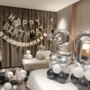 Happy 18th Birthday Party Decorations Boys Girls Balloon Background Wall Props Surprise Celebration Festive Atmosphere Accessories