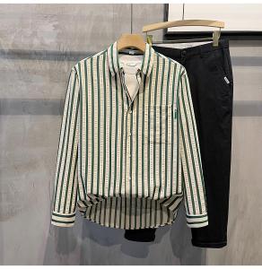 Big Sale Leak-Picking Stripes Long Sleeves Shirt Mens Spring Summer Workwear Shirt Shirt Outwear Sun Protection Clothing Mens Clothing Abrasion Resistant
