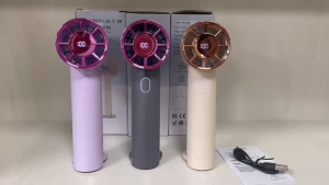 T29 Portable Folding Fan | Strong Wind Turbo Fan with LED Screen | USB Rechargeable 100-Speed for Handheld/Desktop