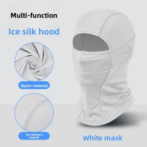Kids Cycling Head Cover Nylon Ice Silk Full Face UV Protection Adjustable Sun Proof Headwear for Outdoor Riding