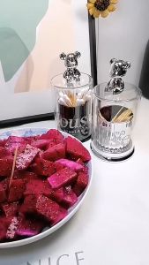 【Woody】 Bear Toothpick Box Cotton Storage Box Toothpick Holder Container Toothpick Dispenser Storage Gadgets