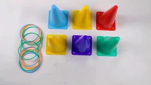 Mainan Anak Edukasi Cone Ring Throwing Game Lempar Gelang
