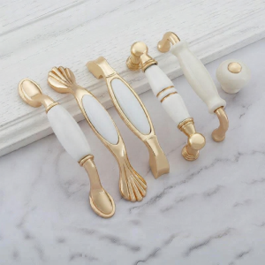 MEISITEKEKE | European Style Golden Ceramic Furniture Handle