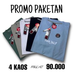 PAKET HEMAT KAOS DISTRO 4 PCS 90 RIBUAN kaos pria dan wanita kaos pria M L XL XXL XXXL
