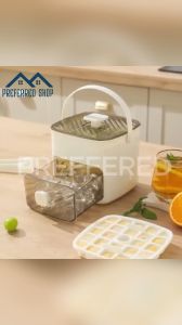 PREFERRED Ice Cube Tray with Lid Edible Silicone Ice Maker with Bin 48PCs Ice Cube Molds Ice Container Easy-Release