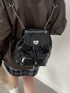 Fashionable Commuter Womens Bucket Bag Soft PU Leather Korean Style Lock Buckle Closure Solid Color Leisure Shoulder Bag