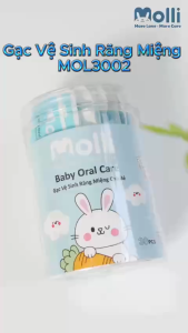 (HoảTốc1h) Gạc rơ lưỡi Molli Gạc vệ sinh răng miệng Hộp 30 que rơ lưỡi Cho Bé Từ 0-3 Tuổi 30PCS / Hộp Mol3002