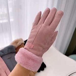 【ถุงมือ กันหนาว】ถุงมือหนังนิ่ม แบบเต็มนิ้ว ให้ความอบอุ่น กันลม กันความร้อน เหมาะกับใส่เล่นกีฬากลางแจ้ง แฟชั่นฤดูหนาว สําหรับผู้หญิง