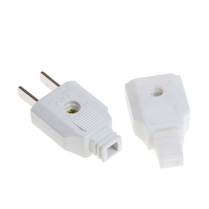 US 2 Flat Pin AC Electric Power Male Plug Female Socket Outlet Adapter ...