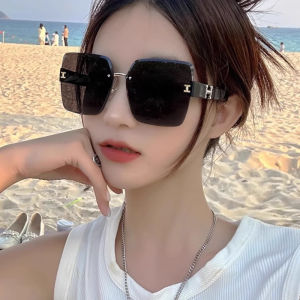 Lovelylife🔥 Kacamata Hitam Gradien Gaya H Tahan UV Yang Trendi Kacamata Hitam Tanpa Bingkai Yang Modis