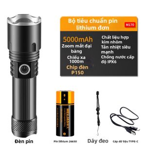 MEEJAS | Đèn Pin Táctical Siêu Sáng Có Thể Sạc Dùng Trong Nhà và Ngoài Trời Mini Di Động