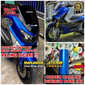 Stiker Skotlet Motor Warna Biru Tua Candy Metalic