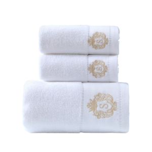 3pcs White Face Bathroom Towel Set Pure Cotton Thicken 34x74cm 70*140cm Bathroom Towel Absorbsent Washcloth For Home Hotel Adult